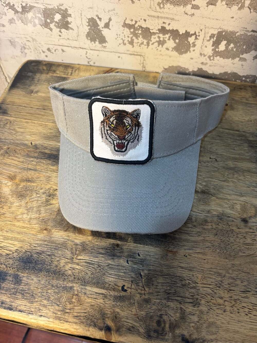 Tiger Embroidered Patch Sport Visor Adjustable Hat